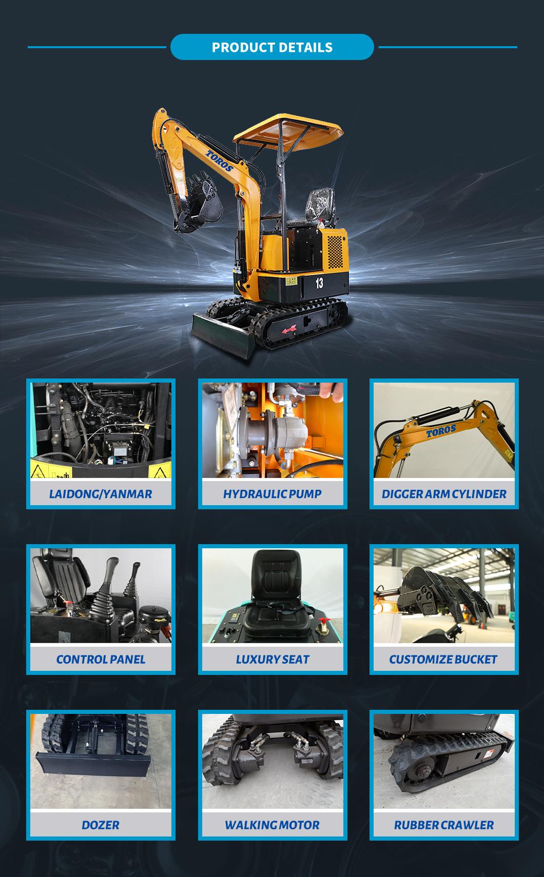 Hot Sale China Cheap Economic 1 Ton 1000 Kg Mini Hydraulic Crawler Excavator Swing Boom/CE ISO EPA/Constrution/Backhoe/Cabin