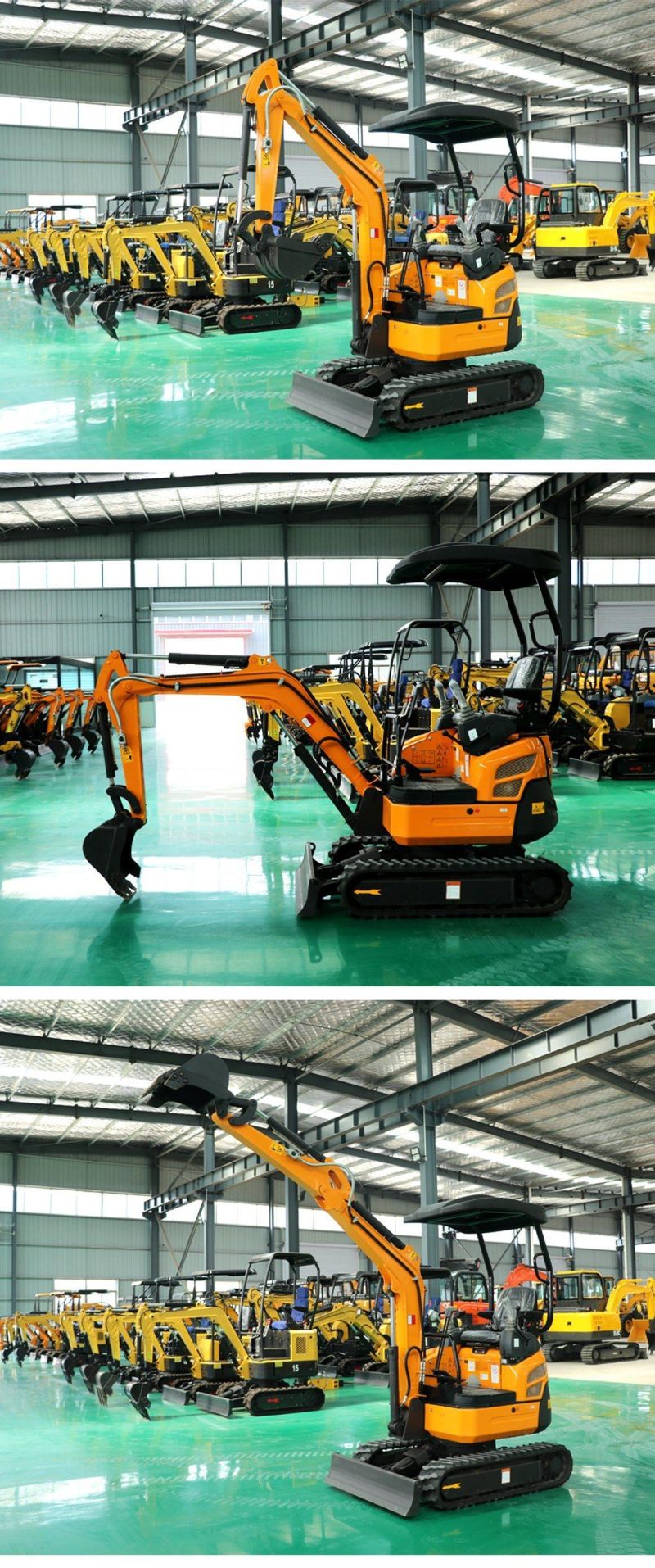 Zero Tail Hydraulic Mini Excavator 2 Tons 2000kg CE Approval Meet Euro V/EPA Emission Bagger Excavator with Various Attachments