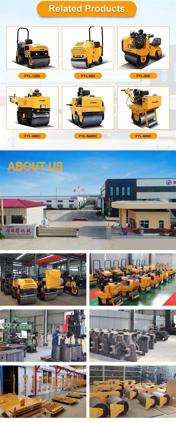 1 Ton Vibration Drum Roller Tandem Road Roller with High Quality