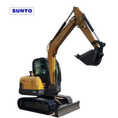 Sunyo Brand Sy65 Mini Excavator Is Hydraulic Excavator, Same as Wheel Excavator, Crawler Excavator, Mini Excavator.