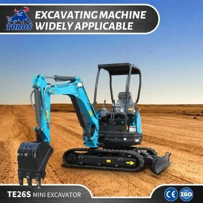 Chineses 2.5ton Micro Small Digger Mini Excavator with Rubber Track for Garden Construction
