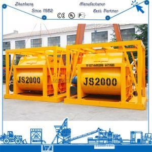 High Efficiency Best Price Twin-Shaft Js2000 Concrete Mixer with Loading Hopper Sale