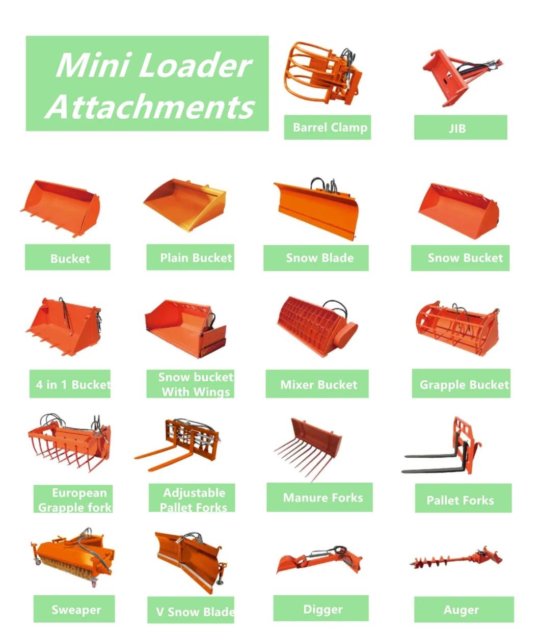 Small Construction Front End Loaders 1200kg 1.2ton Mini Wheel Loader Best Price for Sale