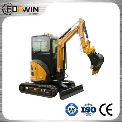 2.7 Ton Fw25u Mini and Compact Rubber Crawler Belt Track Cabin Excavators with CE for Sale