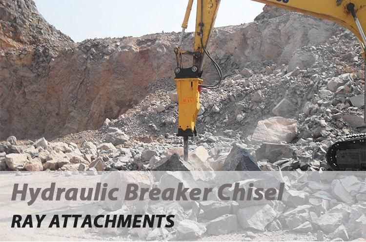 H Wedge V Wedge Excavator Mounted Hydraulic Breaker Chisel
