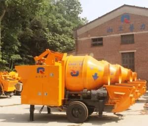 Pully Manufacture 8mm Thick Steel Drum Mixer Plate 450L Portable Trailer Concrete Mixer Pump with Electric Power (JBT40-P)