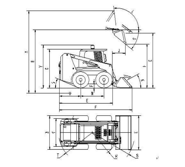 E-Tech Multi-Function Mini Skid Steer Loader Chinese Brand Skidsteer Loader with Attachment for Sale