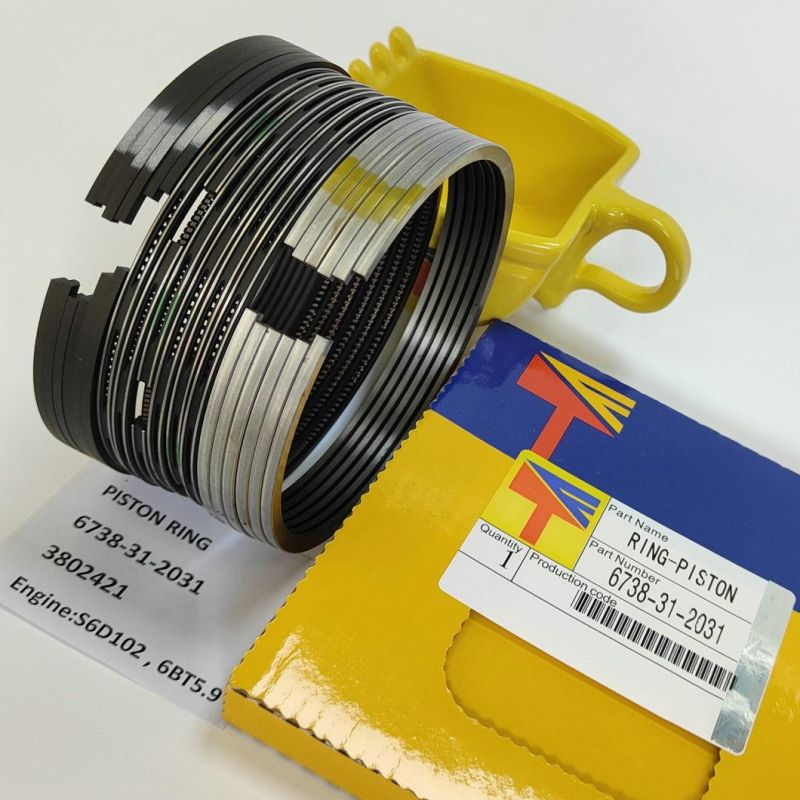 High Quality Diesel Engine Mechanical Parts Piston Ring 6738-31-2031 for Excavator Parts PC200-7 PC120-6 PC120-7 Engine Parst S6d102 6bt5.9 Generator Set