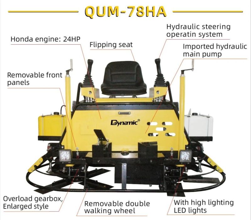 Concrete Finishing Hydraulic Ride-on Gasoline Power Trowel (QUM-78HA)