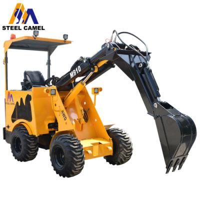 Ce Cheap Compact Mini Digger Backhoe Wheel Loader (M910) for All Rough Terrain