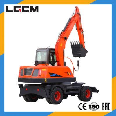 Lgcm Construction Machinery 8 Ton Wheel Excavator Mini Excavator