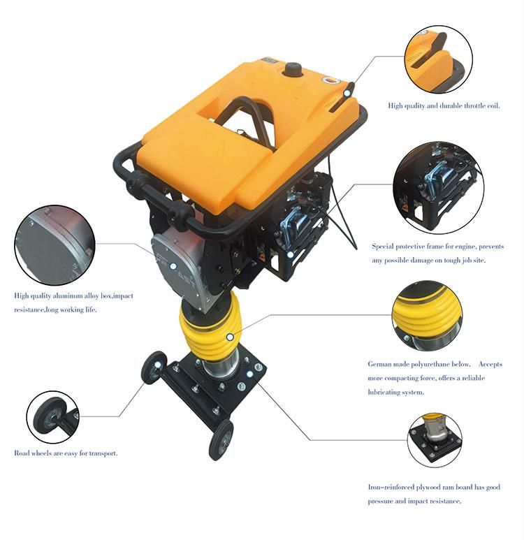 China Factory Supply Portable Rammer Compactor with Honda Gx120 Engine