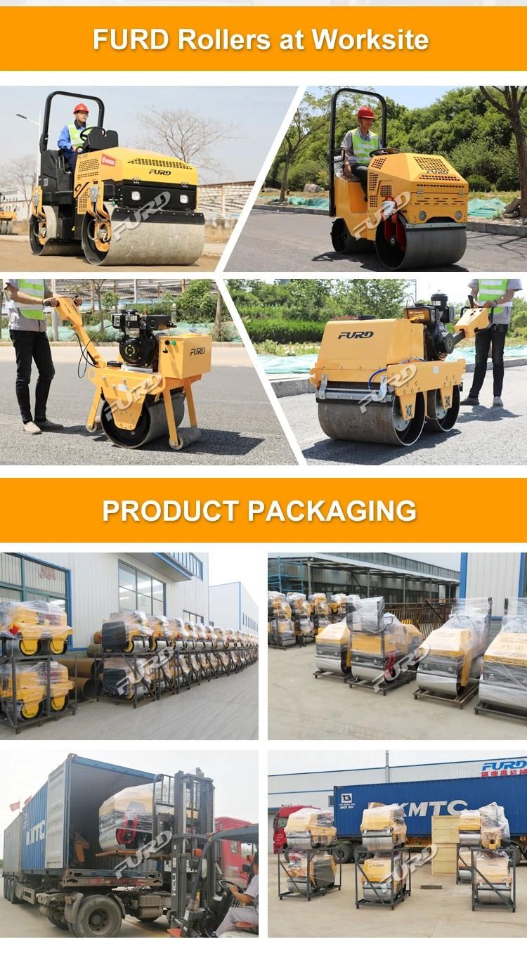 Double Drum Ride on Vibratory Roller Mini Asphalt Roller for Sale Fyl-860