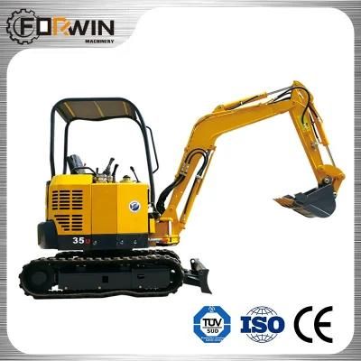 3.5 Ton Fw35u Mini and Compact Rubber Crawler Belt Track Canopy Excavators with CE for Sale