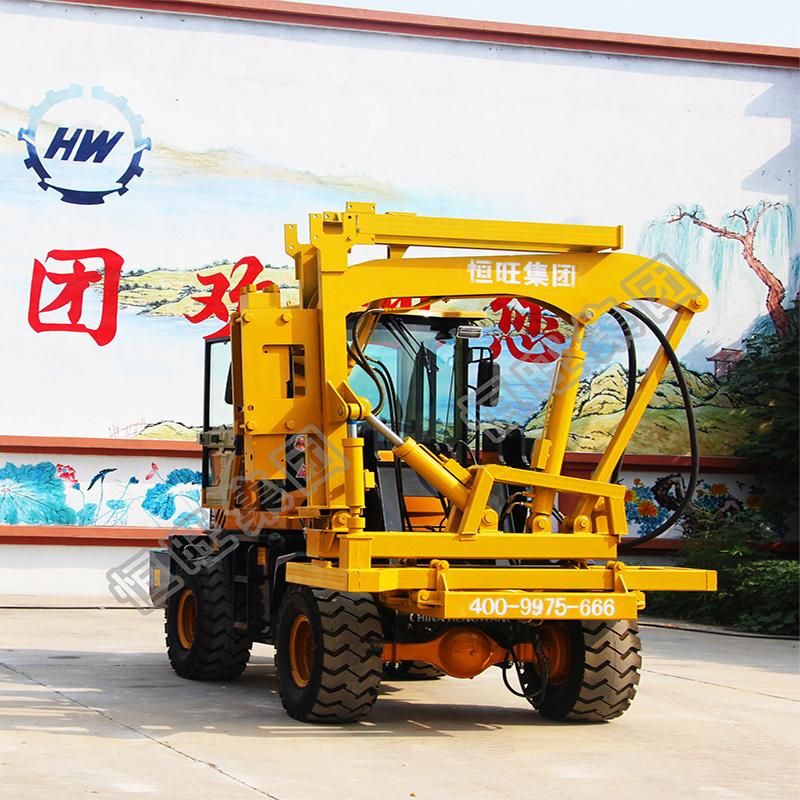 Hydraulic Guardrail Post Installing Loader Mounted Pile Driver Machine