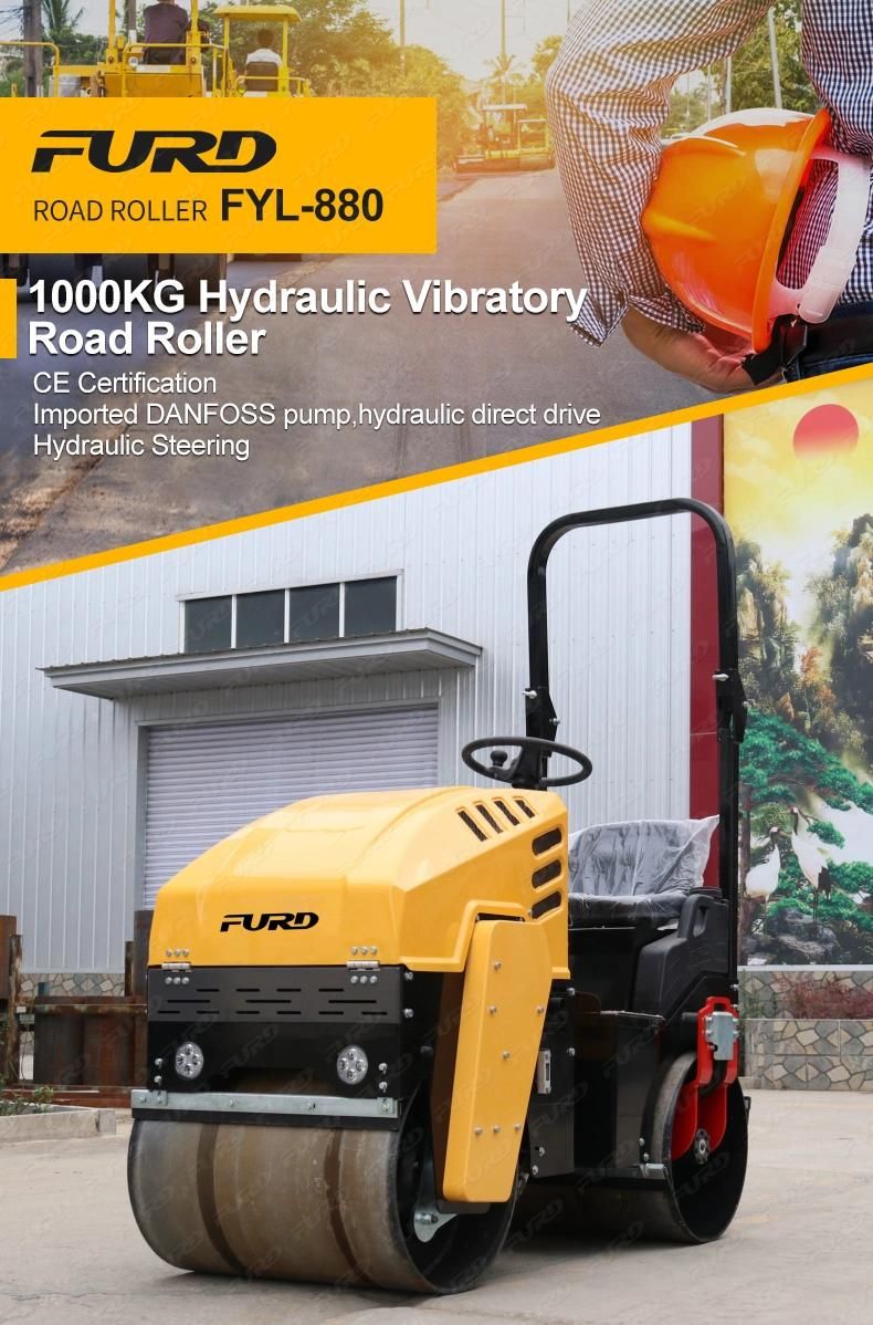1 Ton Compactor Vibratory Roller Hydraulic Road Roller Fyl-880