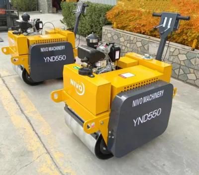 Nivo Ynd550 0.5ton 1 2 3 Ton Full Hydraulic Walk Behind Vibratory Double Drum Road Roller