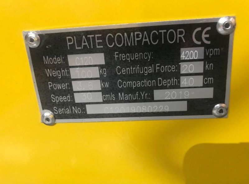 Pme-C120 Gasoline/Diesel Engine Plate Compactor with Air-Cooled