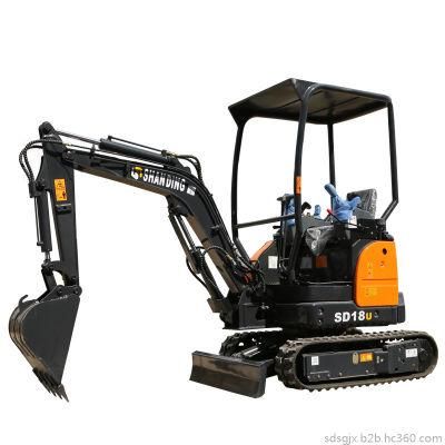Shanding Factory Direct Recommendation 1.8t Tailless No Tail Design Mini Small Excavator Digger Crawler Model SD18u