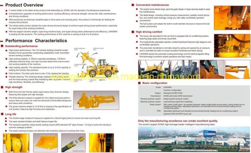 4000kg Small Wheel Loader Lw400kn for Sale
