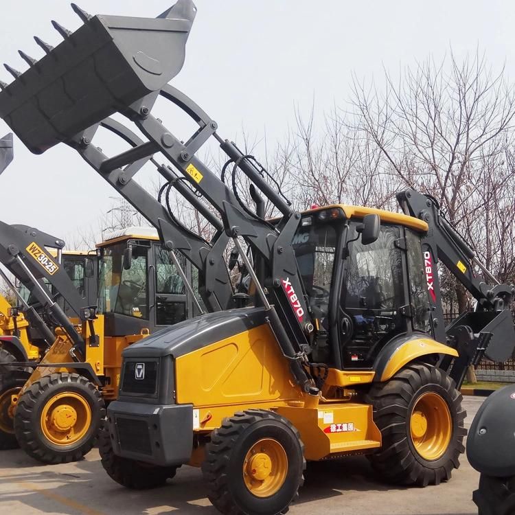 XCMG Official Xt870 Tractor with Front End Loader and Backhoe 4WD 40HP Backhoe Loader with Hydraulic Hammer Price