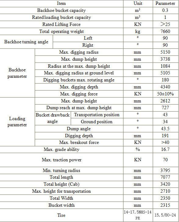 Ztw30-25 Mini Backhoe Loader Mechanical Loadering