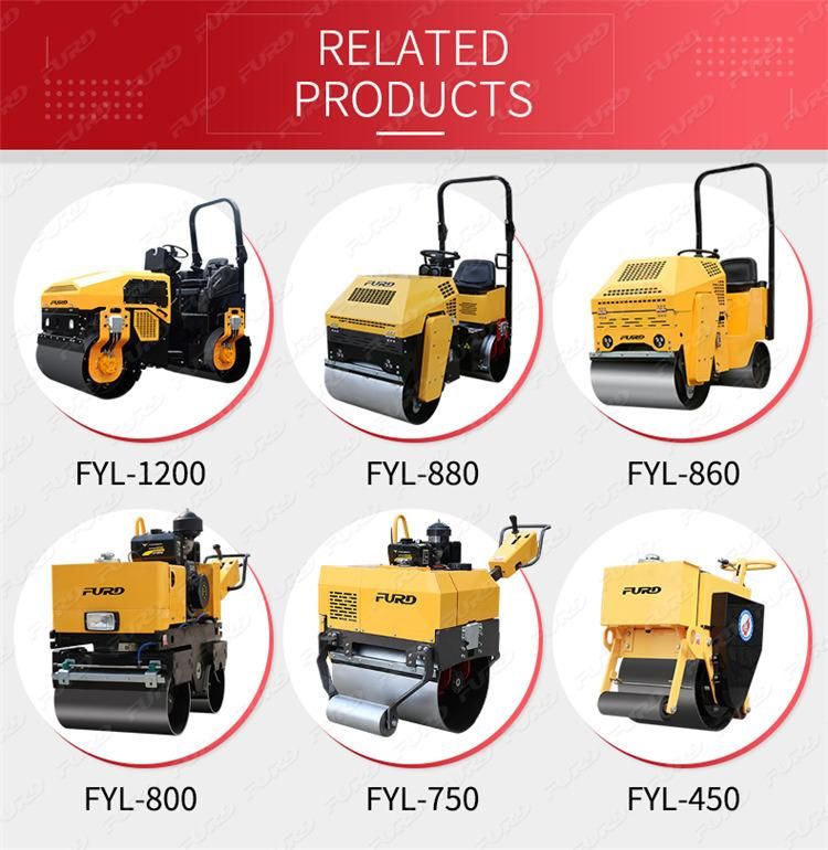 Road Roller Machine Vibratory Ride on Hydraulic Asphalt Road Roller Compactor Mini Roller Manufacturer Fyl-D206