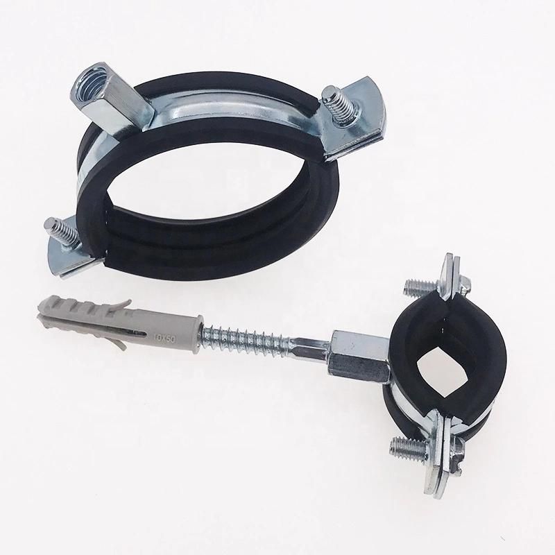 Manufacturer Rubber-Metal Steel Hose Clamp with Rubber for Pipeline