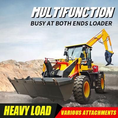 10 % off CE Cheap Price New Compact Mini Backhoe Wheel Loader Small Loader Backhoe with Attachment Accept Customized 1ton 2ton 3ton 5ton by Sea
