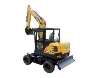 Small Excavator Mini Wheel Walking Excavator Wheel Excavator Bd80