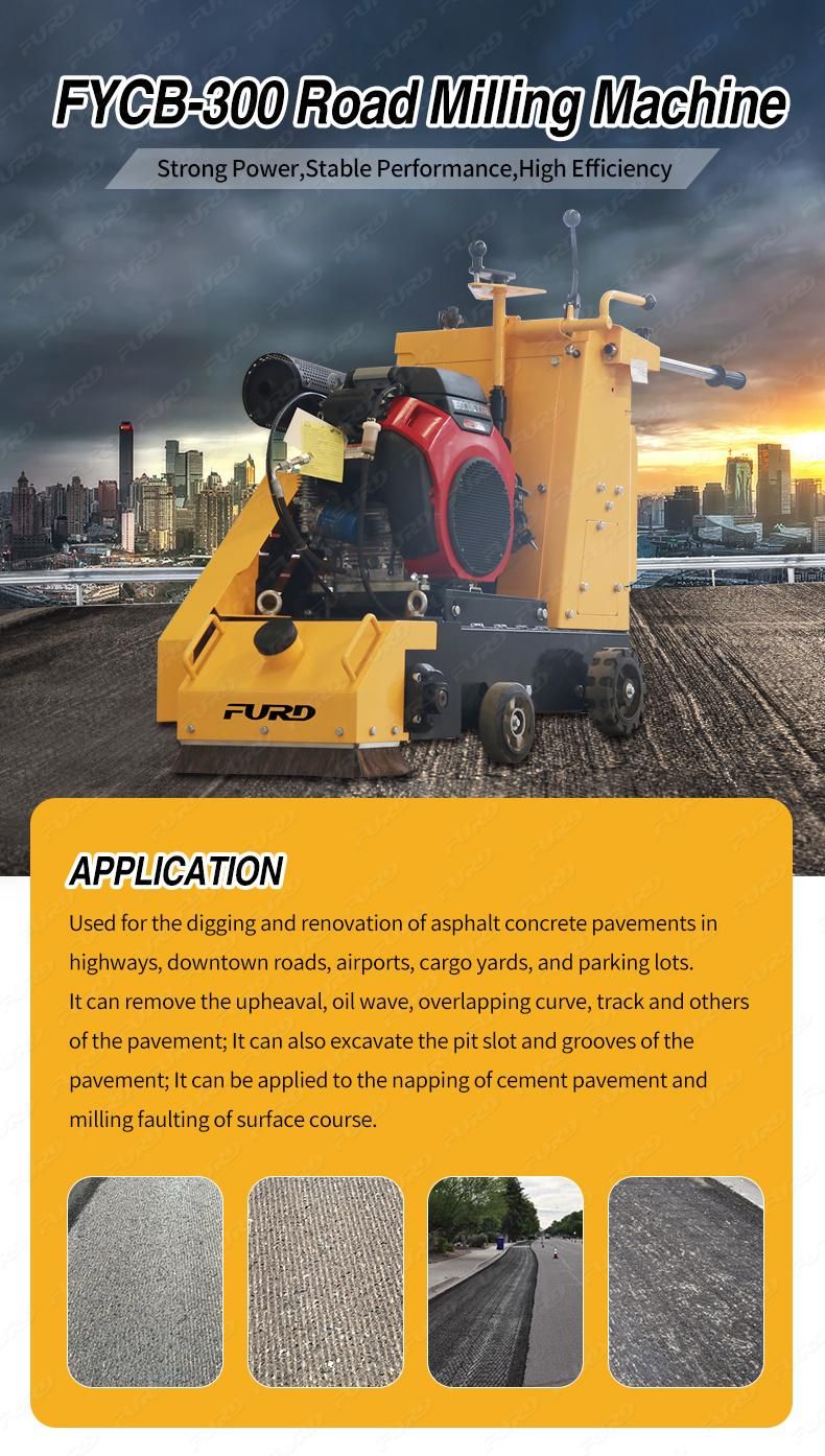 Gasoline Road Milling Machine Portable Mini Walk-Behind Concrete Scarifier for Sale