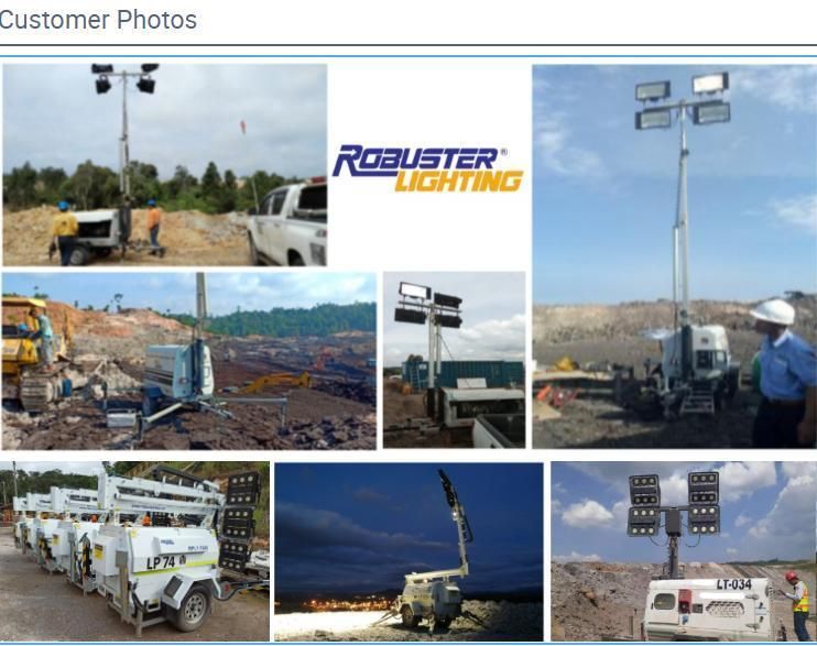 Mining 4X400W Generator Construction Mobile Emergency Light Tower