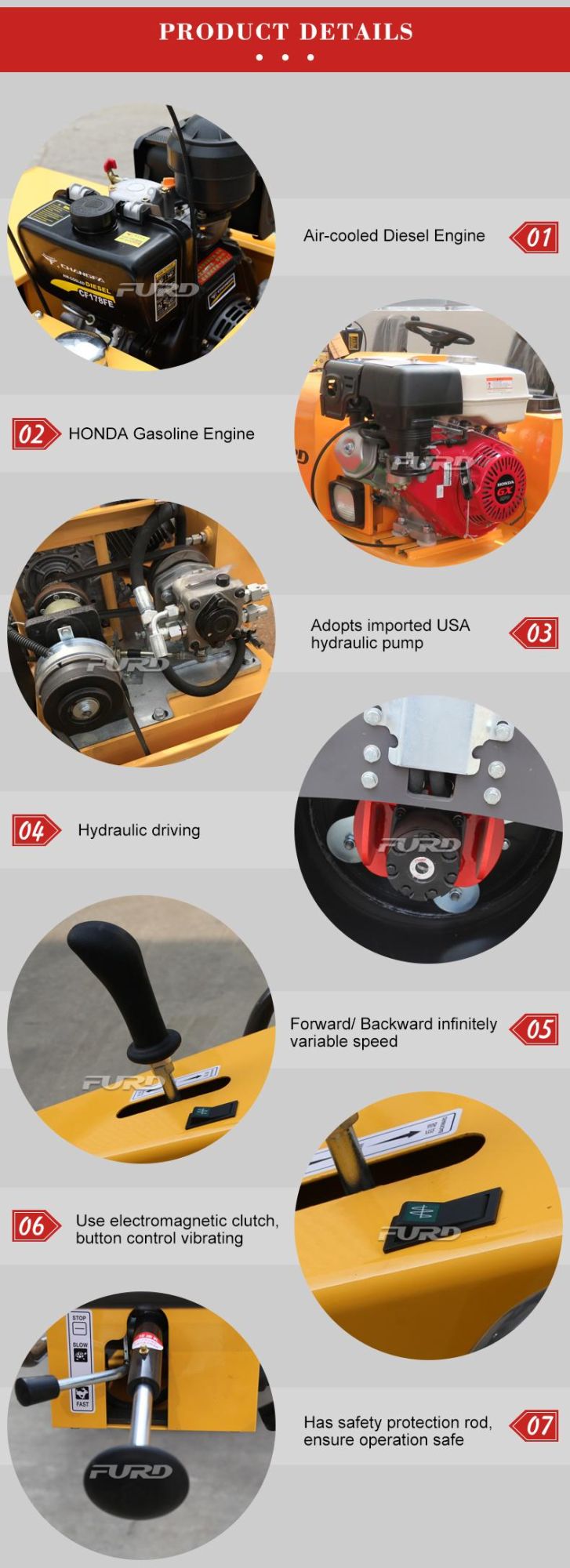 500kg Manual Small Vibratory Tamping Road Roller Compactor for Asphalt Roads