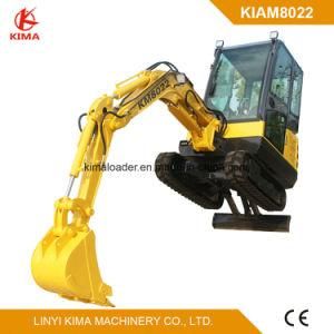 Kima8022 Mini Excavator with Cabin Rubber Track 2200kg Passed Ce Test