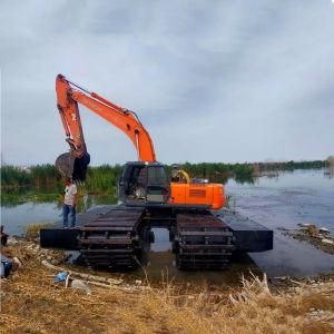 Track Excavator Digger Amphibious Excavators with Floating Pontoon Factory for Sale