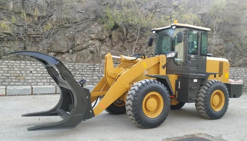 CE Approved 3t Wheel Loader with Log Grabber