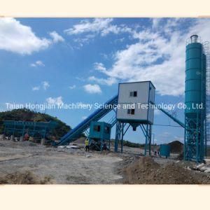 60m3 75m3 Per Hour Mixing Capability Mobile and Fixed Concrete Batching Plant with Cement Silos on Sale Hzs60