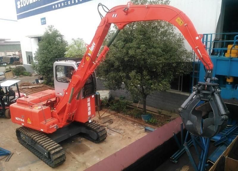 China Bonny Wzy28-8c 28 Ton Hydraulic Material Handler for Unloadding Scrap Steel From Truck at Steel Scrap Yard
