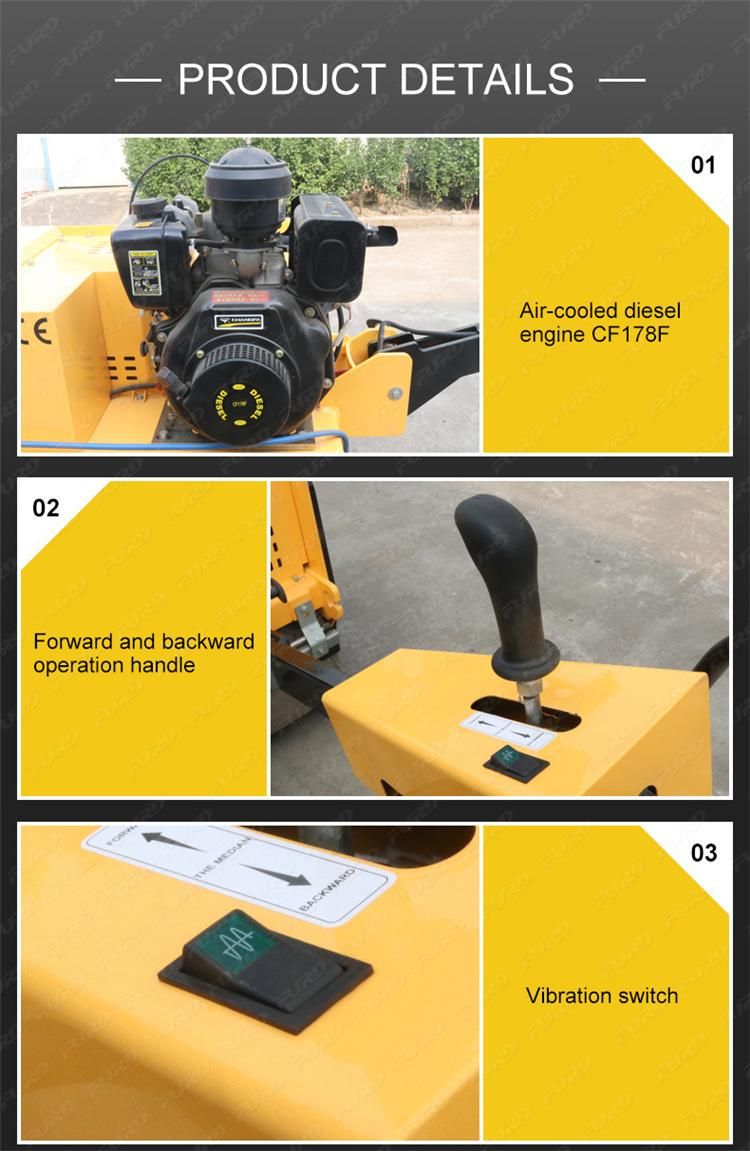 9HP Roller Compactor for Sale 2 Ton Hand Compactor Mini Road Roller