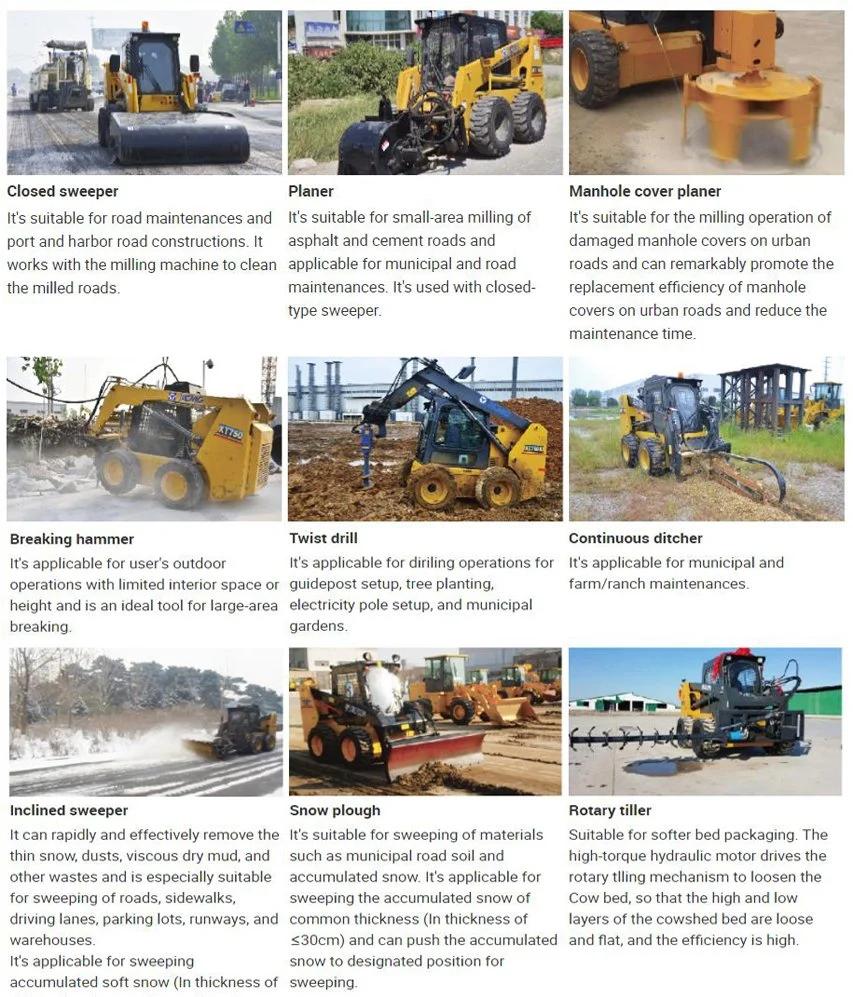 XCMG Multi-Function Mini Skid Steer Loader Xc740K Chinese Brand Skidsteer Loader with Attachment for Sale