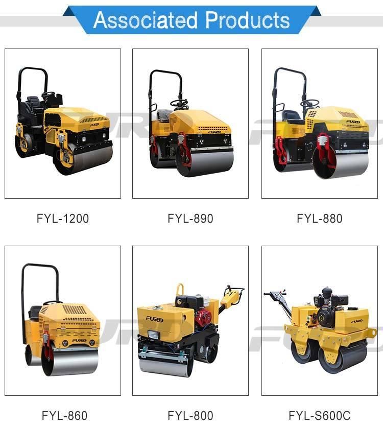 2ton Mini Double Drum Compactor Vibratory Roller Asphalt Roller for Sale Fyl-900
