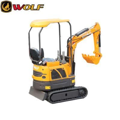 Wolf We08 Chinese Mobile Digger with 380mm Bucket CE 800kg/08/0.8t/1 Ton Hydraulic Small/Mini Excavator/Digger Price for Crawler/Hydraulic