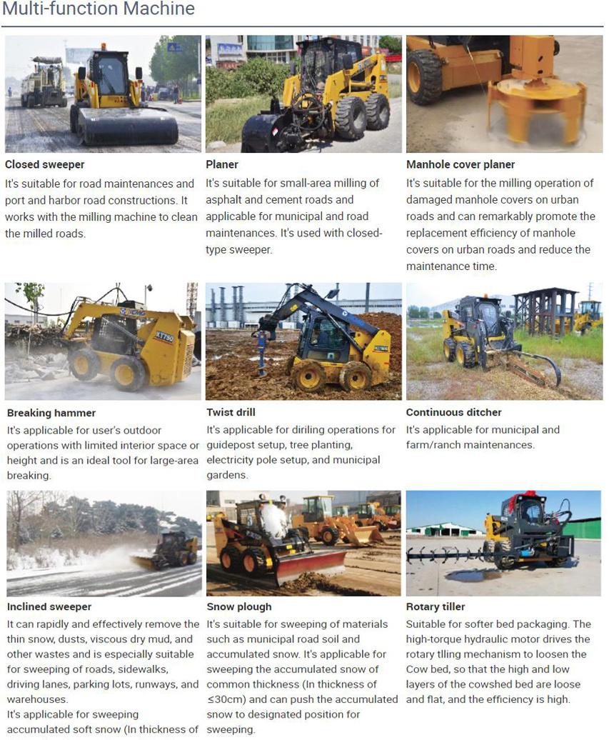 XCMG Xc740K 1 Ton Multifunction Mini Skid Steer Loader Price