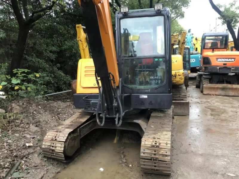 Used Sanyy Sy60c Crawler Excavator with Hydraulic Breaker Line and Hammer in Good Condition