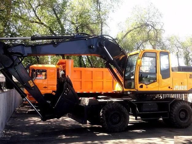 Bucket 0.9 Cbm Wheel Excavator 21 Ton Jy621e