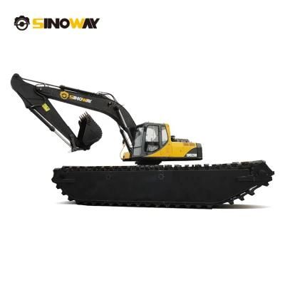 Marsh Buggies Amphibious Excavators in The Water Mini Dredging Excavator with Floating Pontoon for Sale
