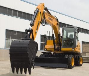 Hengte Brand Hydraulic 4WD Wheel Excavators for Sale Ht145W