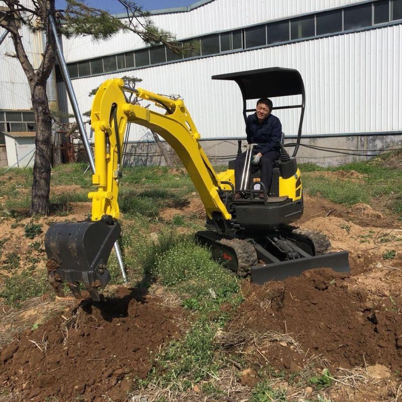 Mini Excavators CE Certificate 1.0-2.0 Ton Rubber Track Crawler Zero Tail Swing Small Hydraulic Compact Digger Excavators for Sale with Yanmar Engine