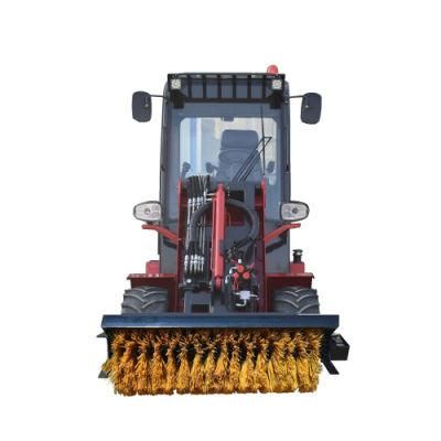 Compact Road Sweeper Brushes Machine Wheel Loader with Rotary Broom for Sale