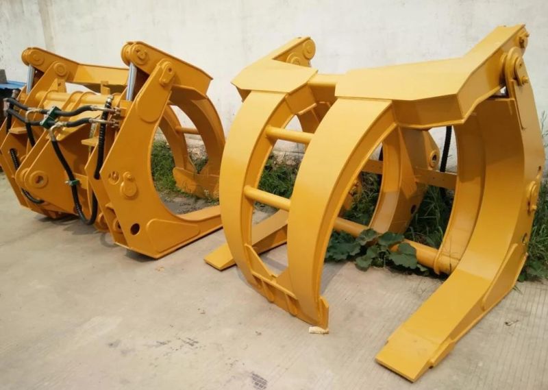 Forest Log Loader Grapple 5 Tons Wheel Loader Hydraulic Log Grabs